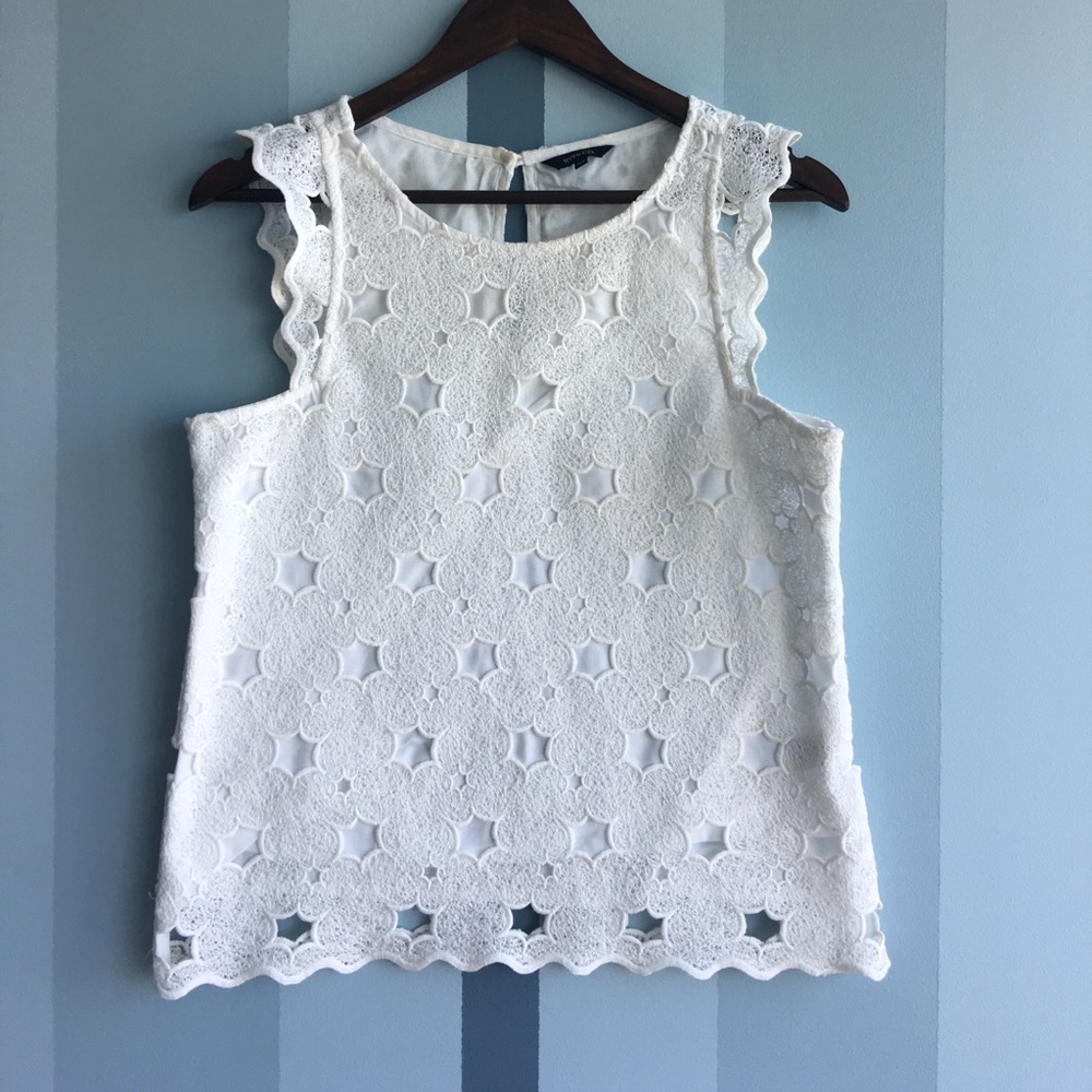RW & Co. Lace Cap Sleeve Blouse